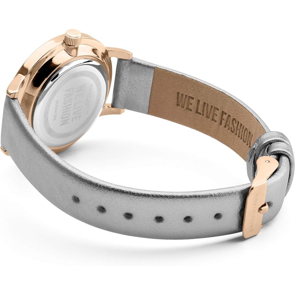 Gray Leather Dress Watch