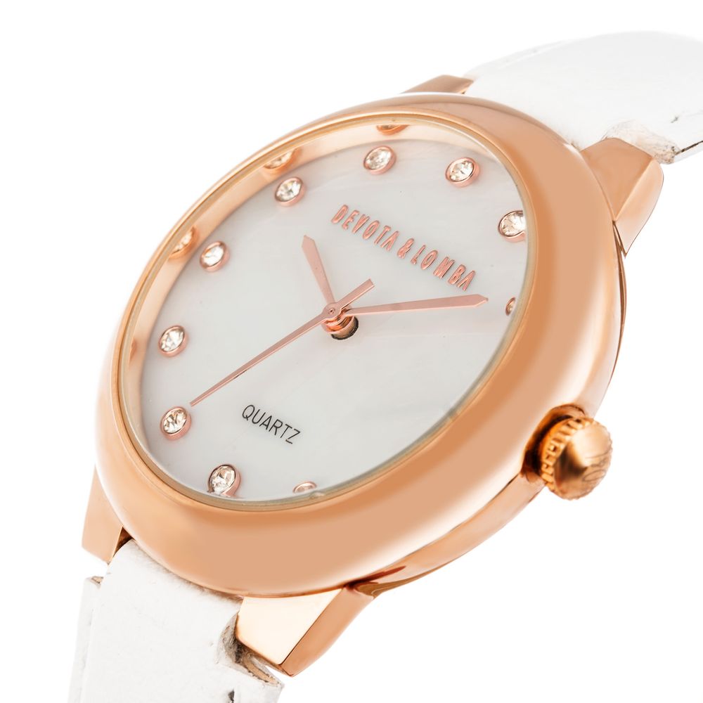 White Leather Dress Watch