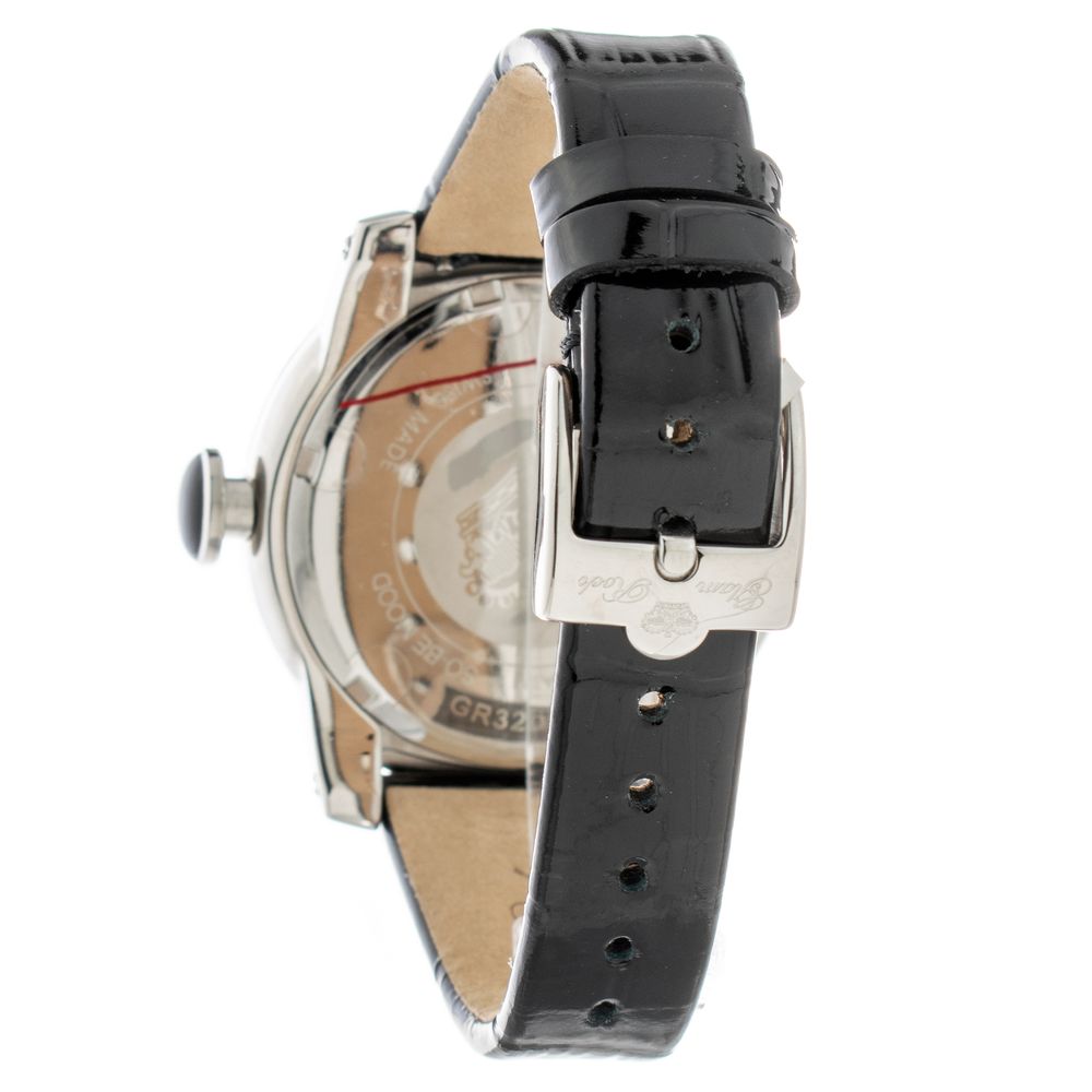 Black Leather Dress Watch