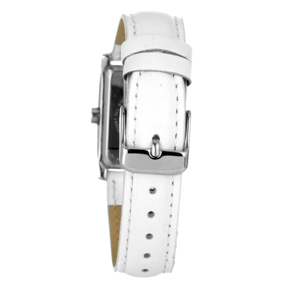 White Leather Dress Watch