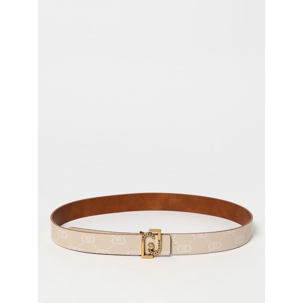 Beige Leather Regular Belt