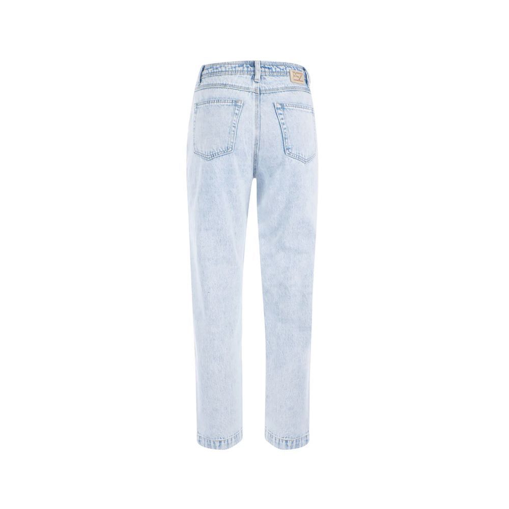 Light Blue Cotton Boyfriend Jeans
