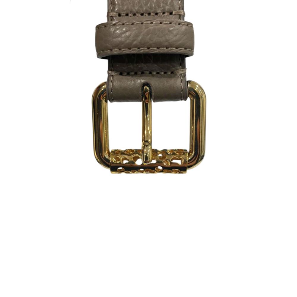 Grey Leather Women Belt