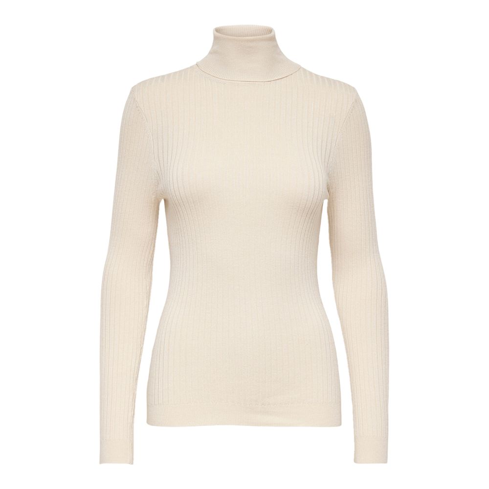 Beige Viscose Turtleneck