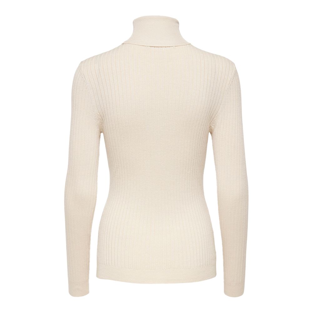 Beige Viscose Turtleneck