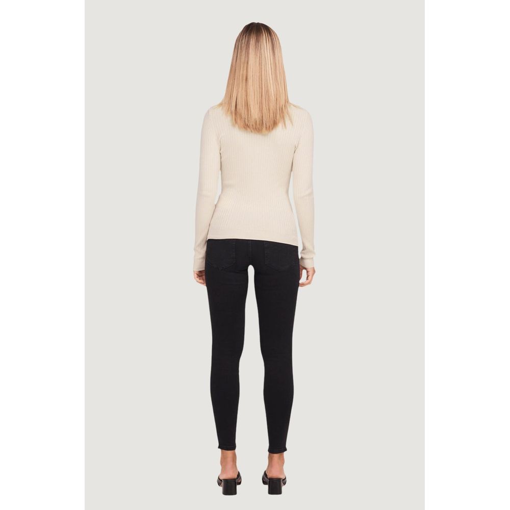 Beige Viscose Turtleneck