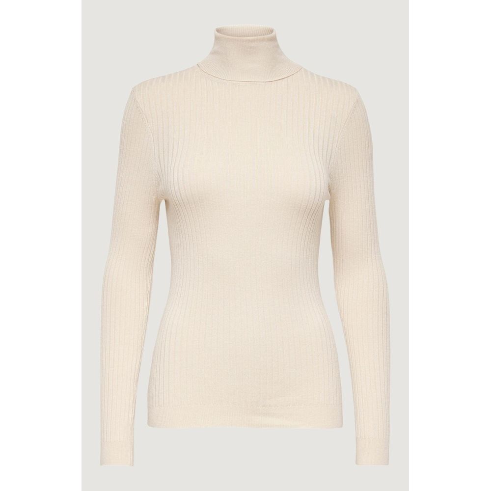 Beige Viscose Turtleneck