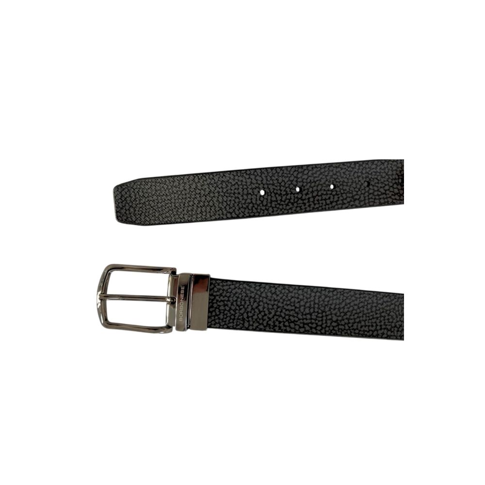 Black Polyvinyl Men's Belt with Leather Trimming