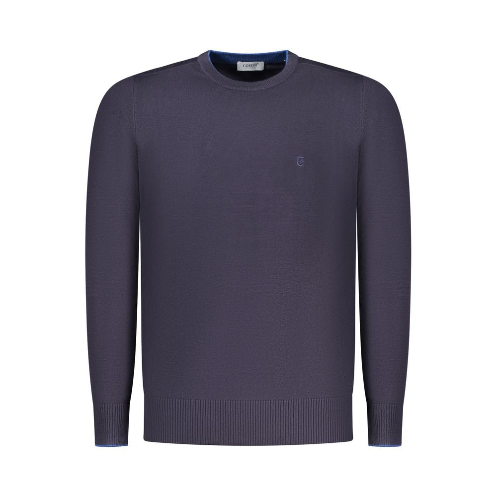 Blu Viscosa Uomo Maglia
