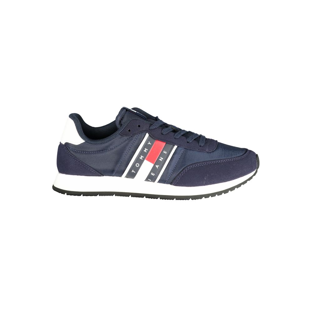 Blue Polyurethane Men Sneaker