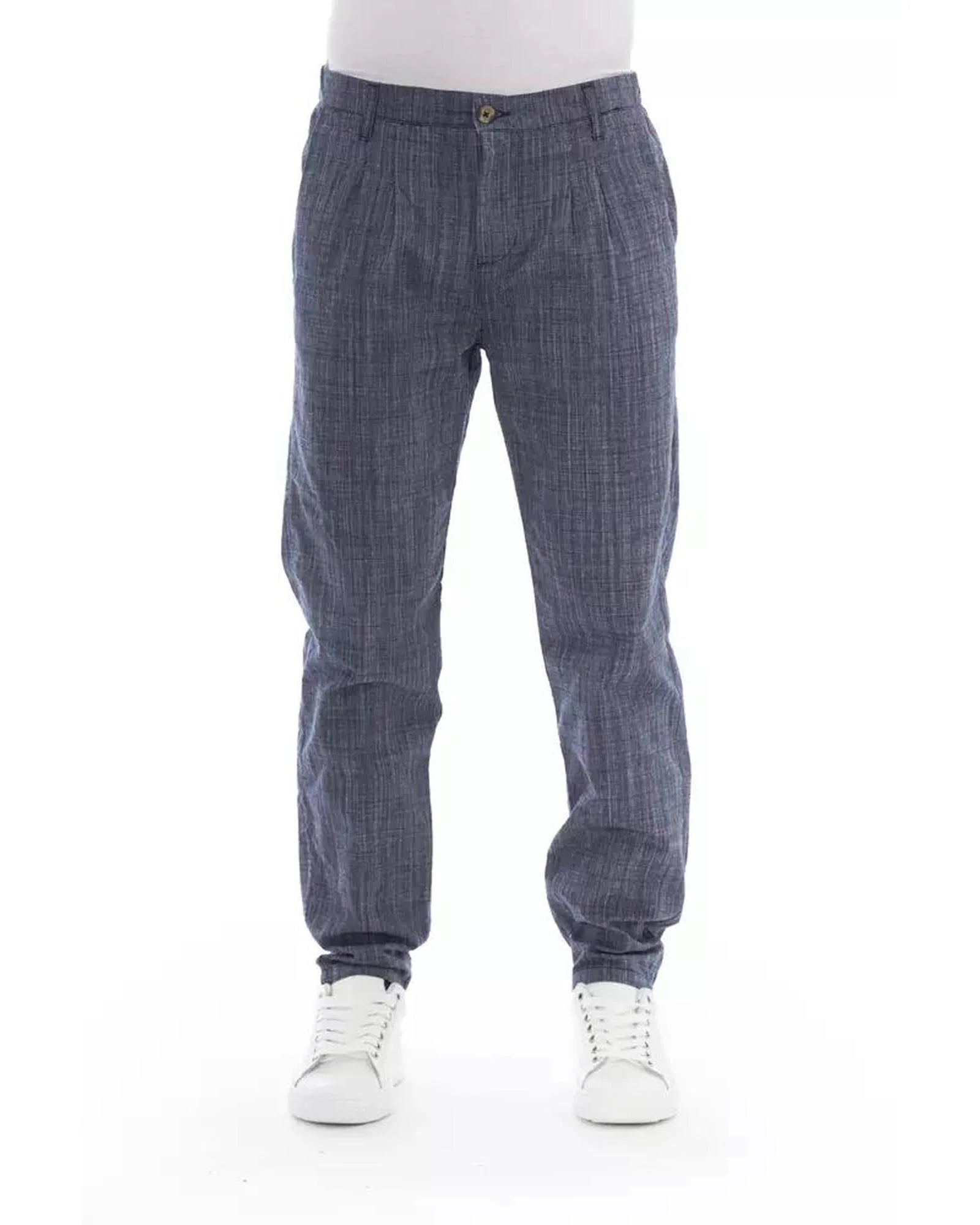 Blue Cotton Chino Pants