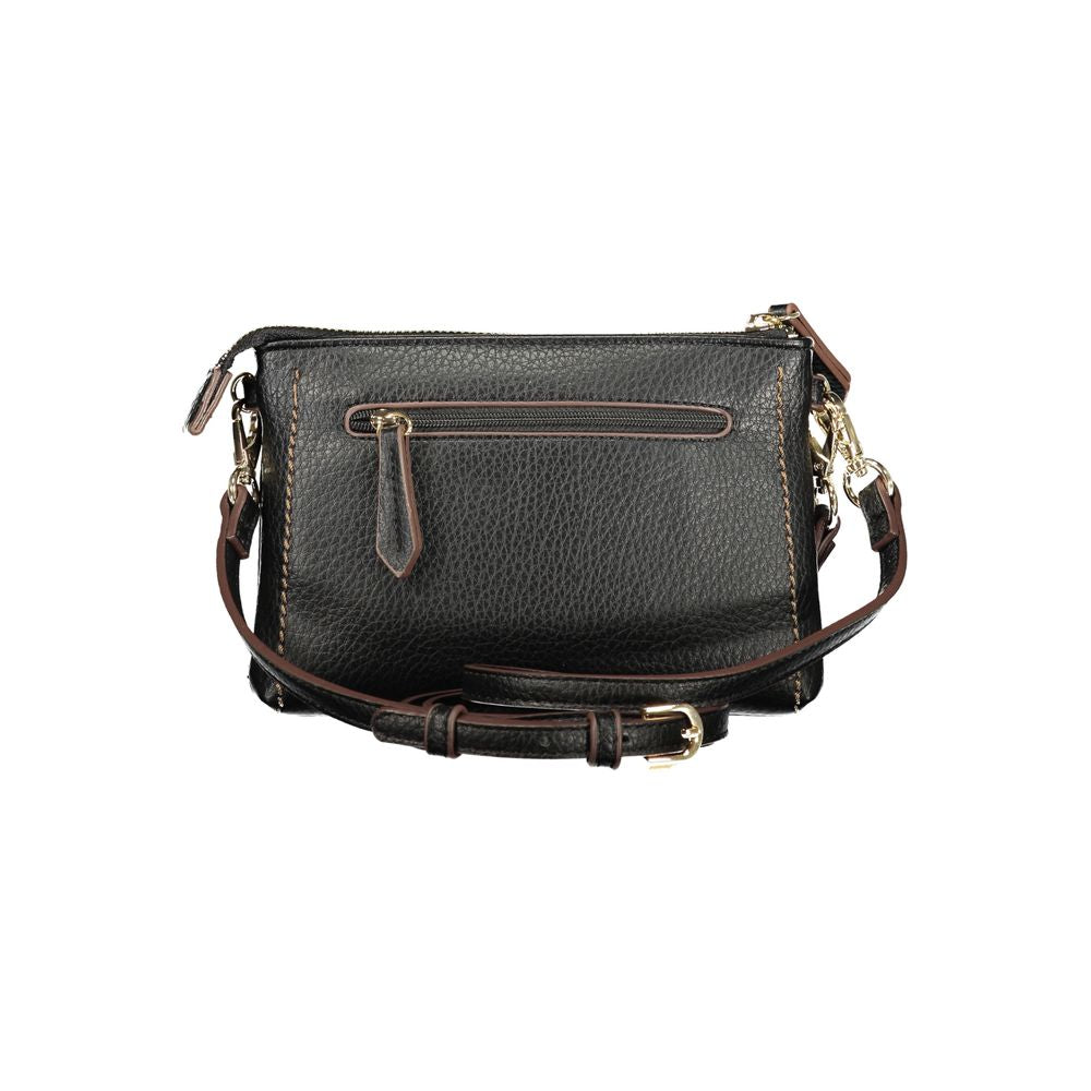 Black Polyurethane Women's Crossbody Bag