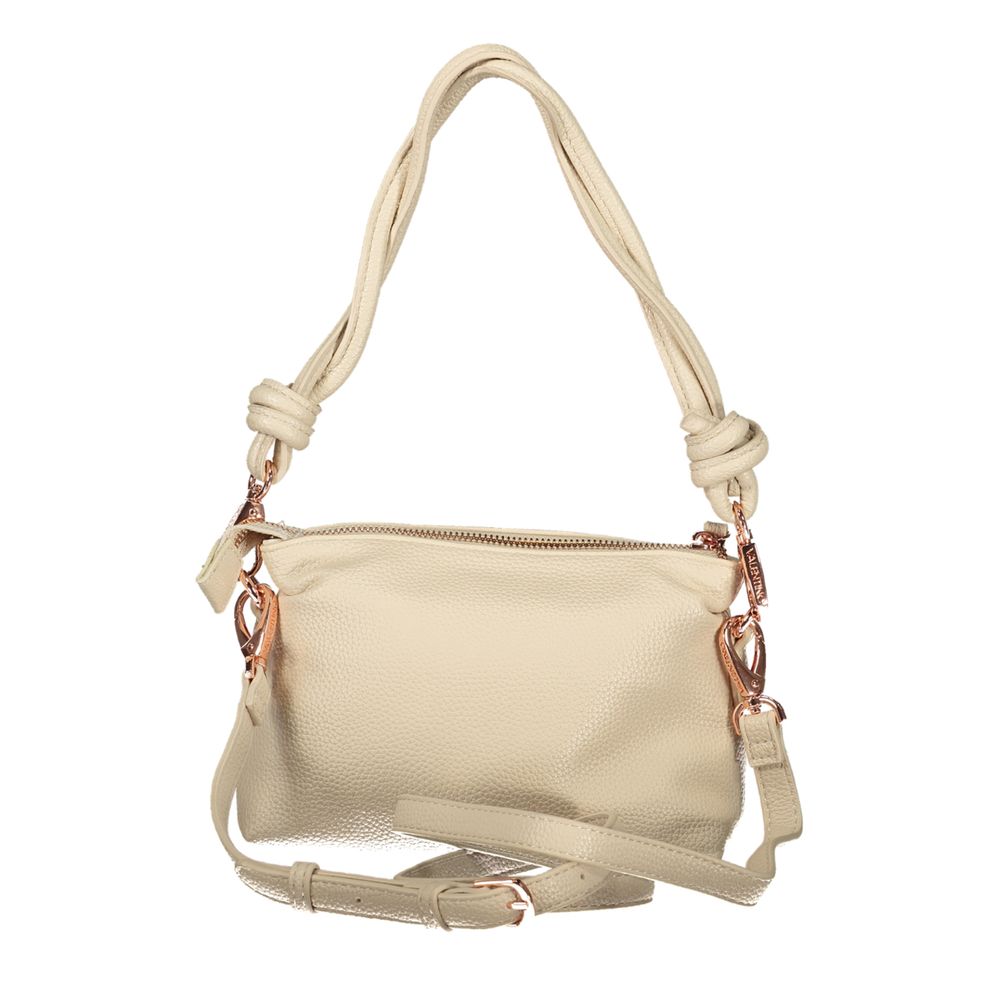 Beige Polyurethane Women Handbag