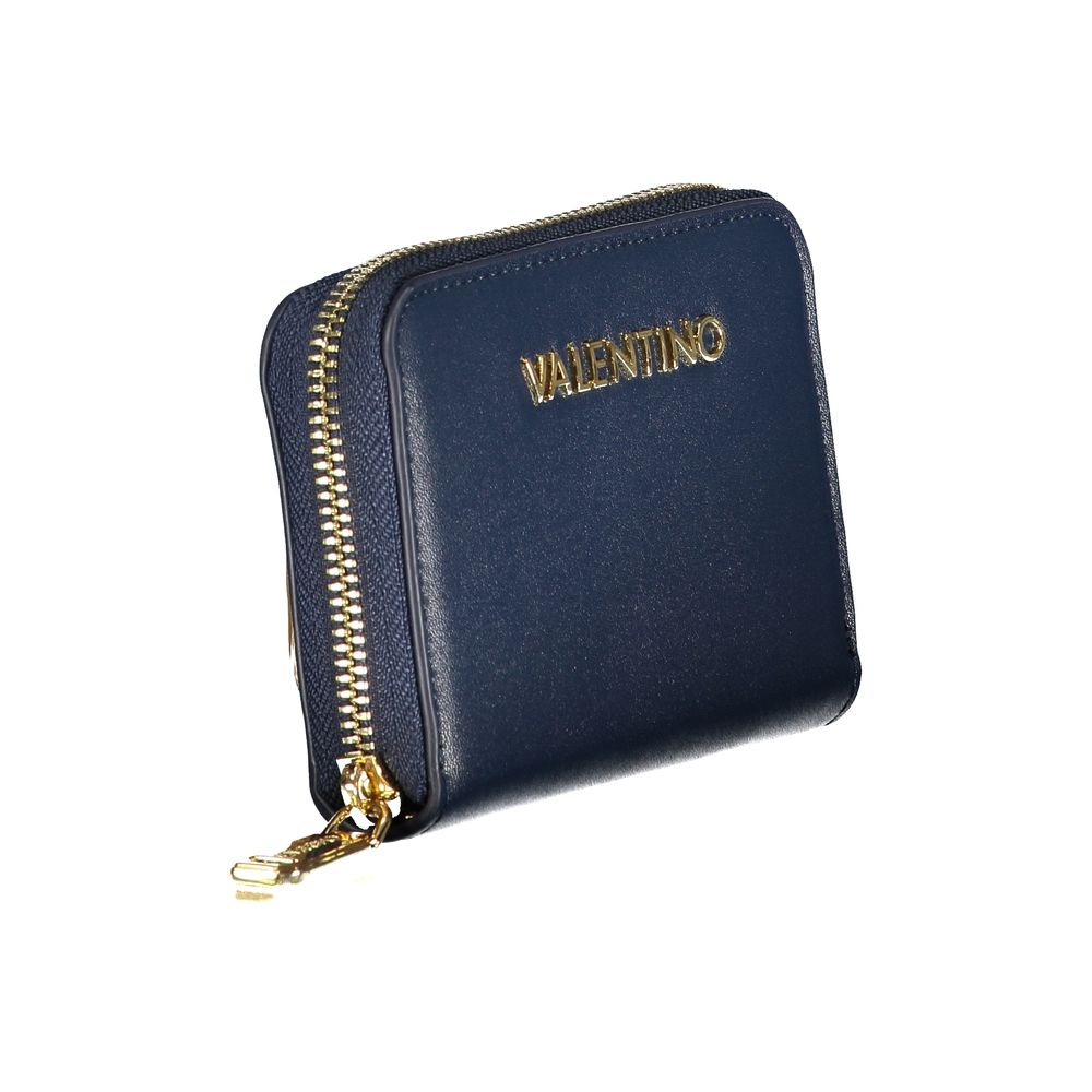 Blue Polyurethane Women's Wallet