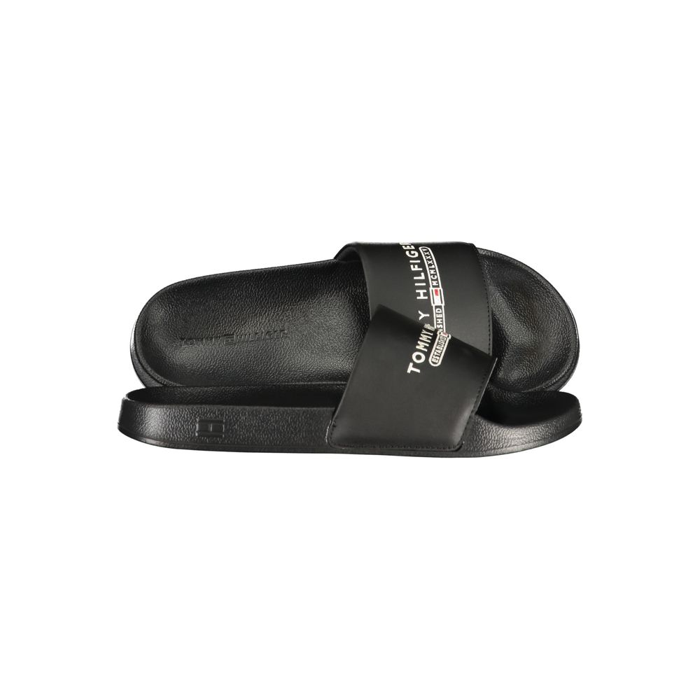 Black Polyurethane Men Slipper