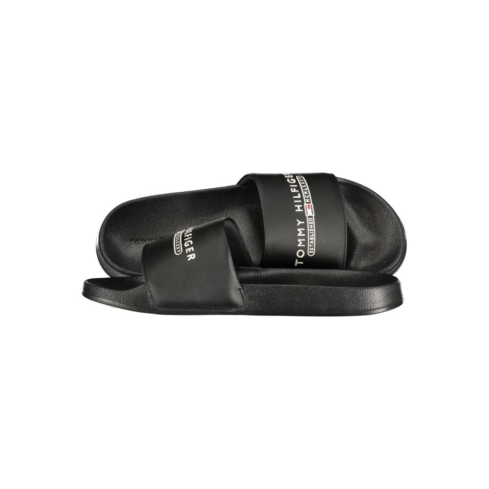 Black Polyurethane Men Slipper