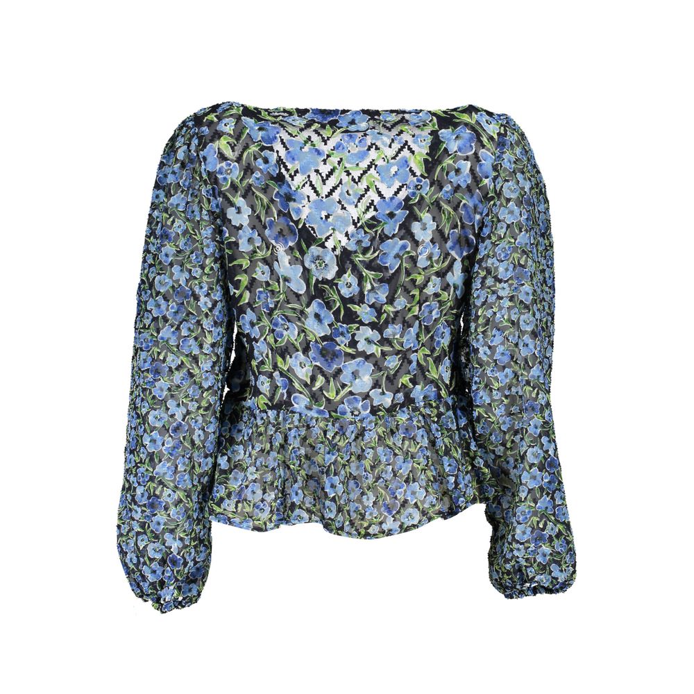 Blue Polyester Women Blouse