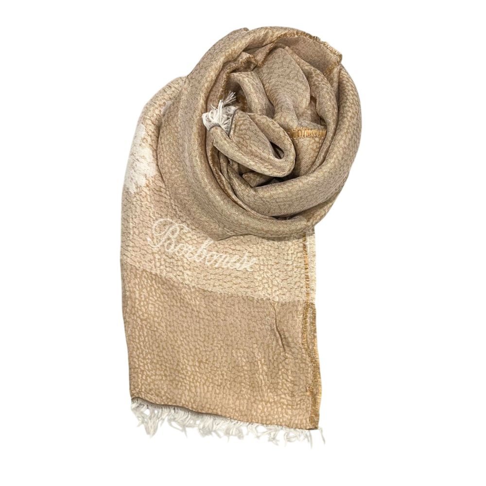 Beige Viscose Women Scarf