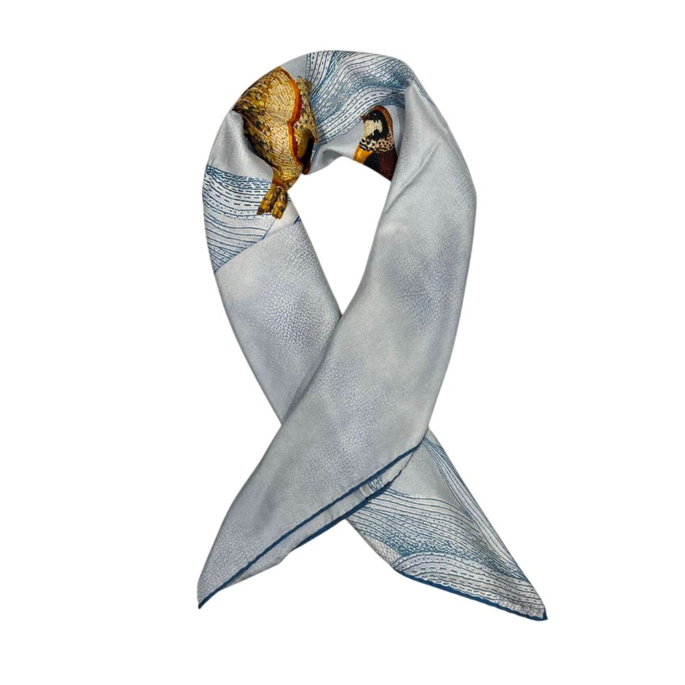 Light-Blue Silk Women Scarf
