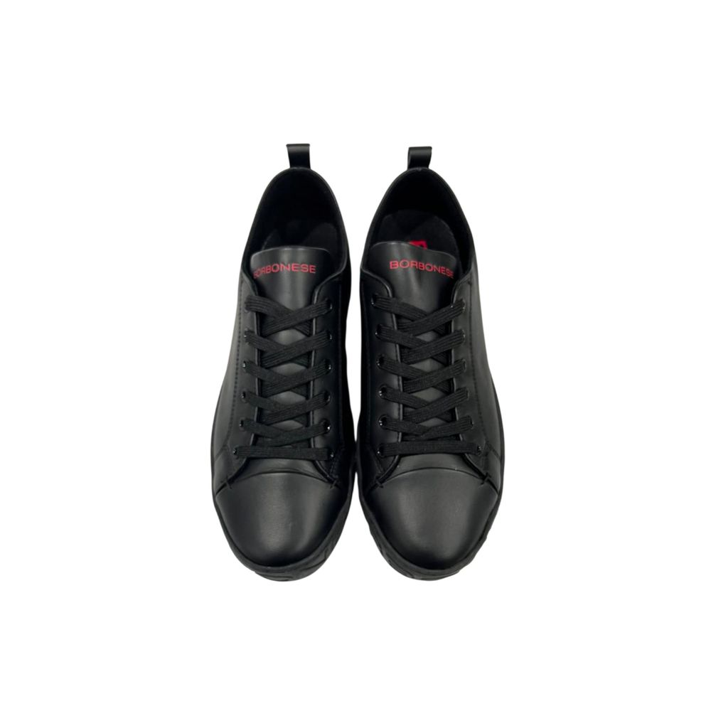Black Leather Men Sneaker