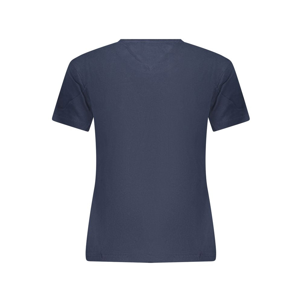 Blue Cotton Women T-Shirt