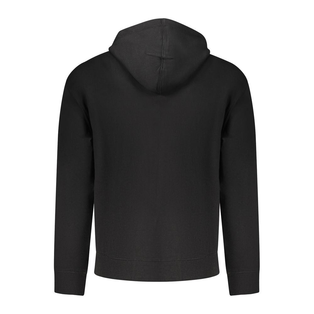 Black Cotton Men Sweatshirt
