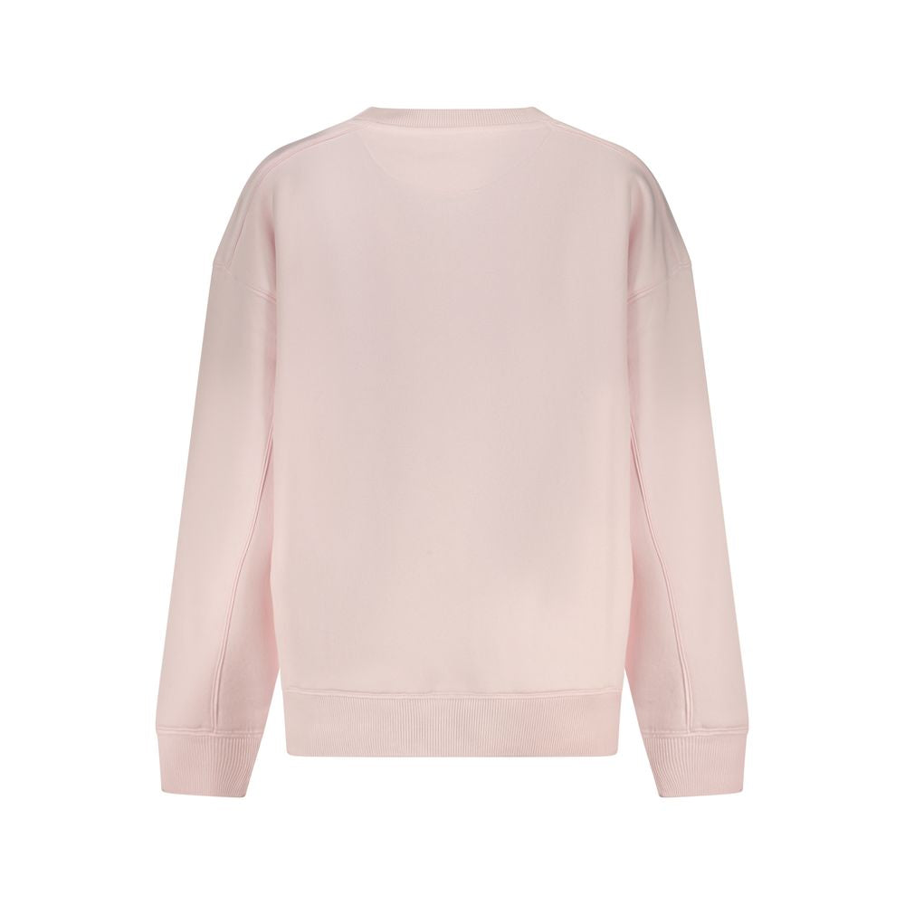Pink Cotton Women Sweatshirt