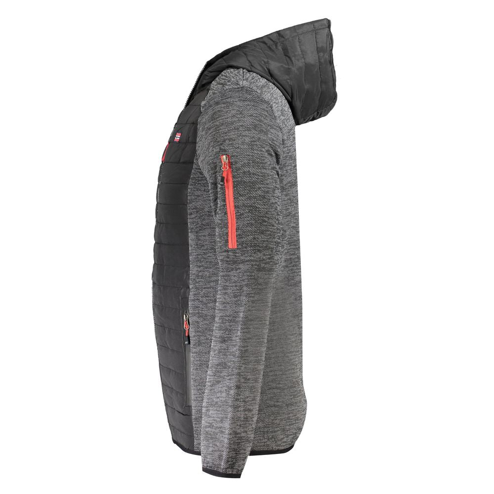 Grigio Polyester Men Jacket