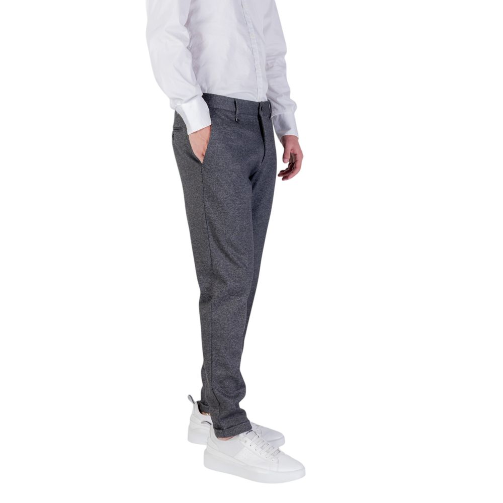 Gray Polyester Skinny Pants