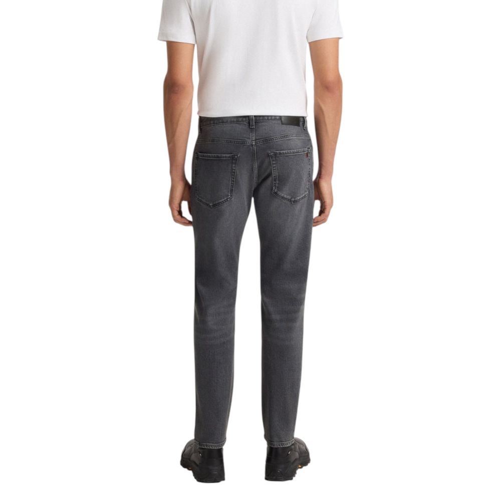 Gray Cotton Relaxed Fit Jeans