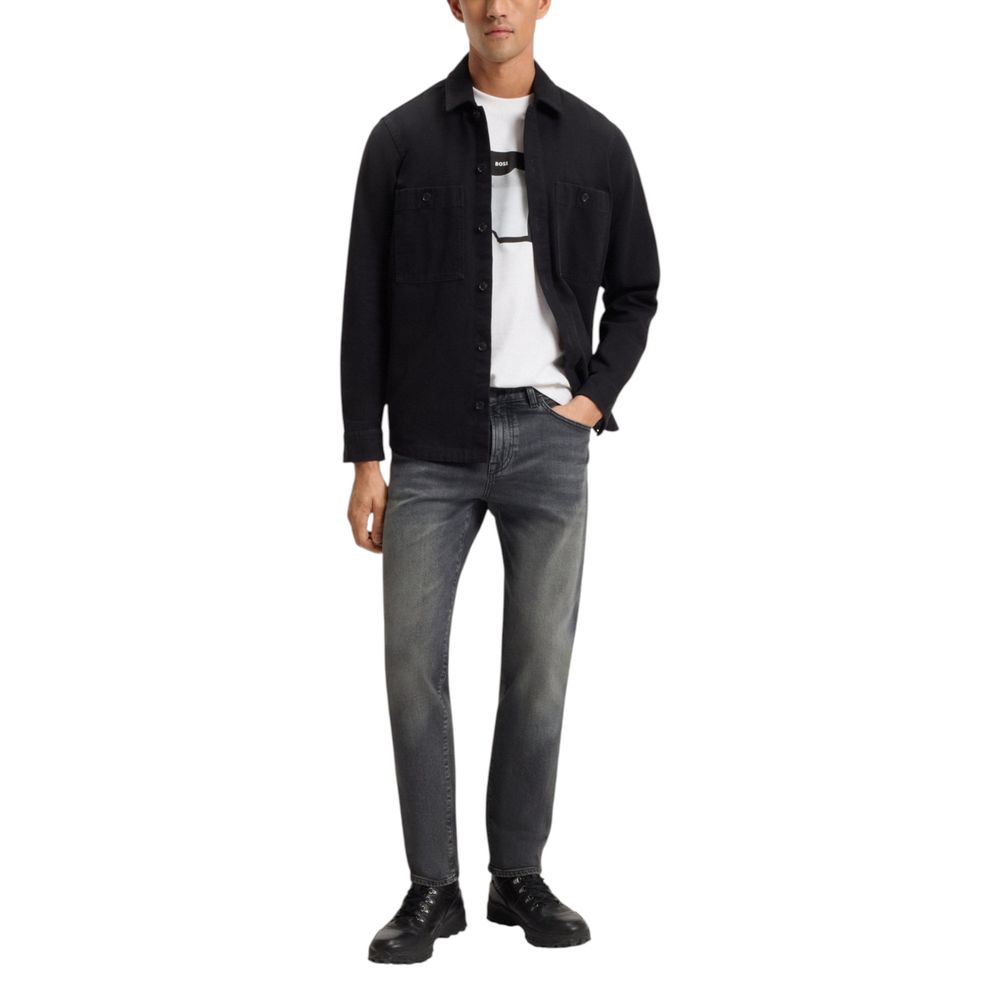 Gray Cotton Relaxed Fit Jeans