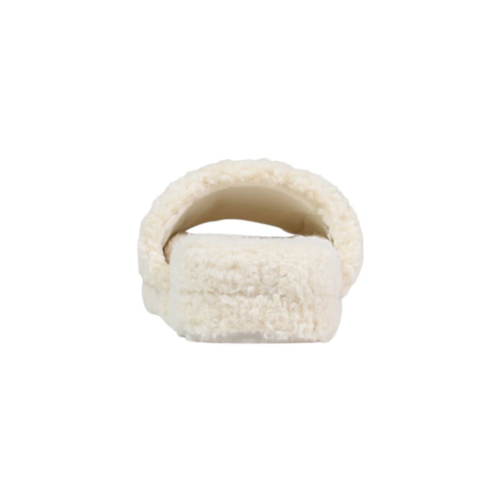 Cream Textile Slippers