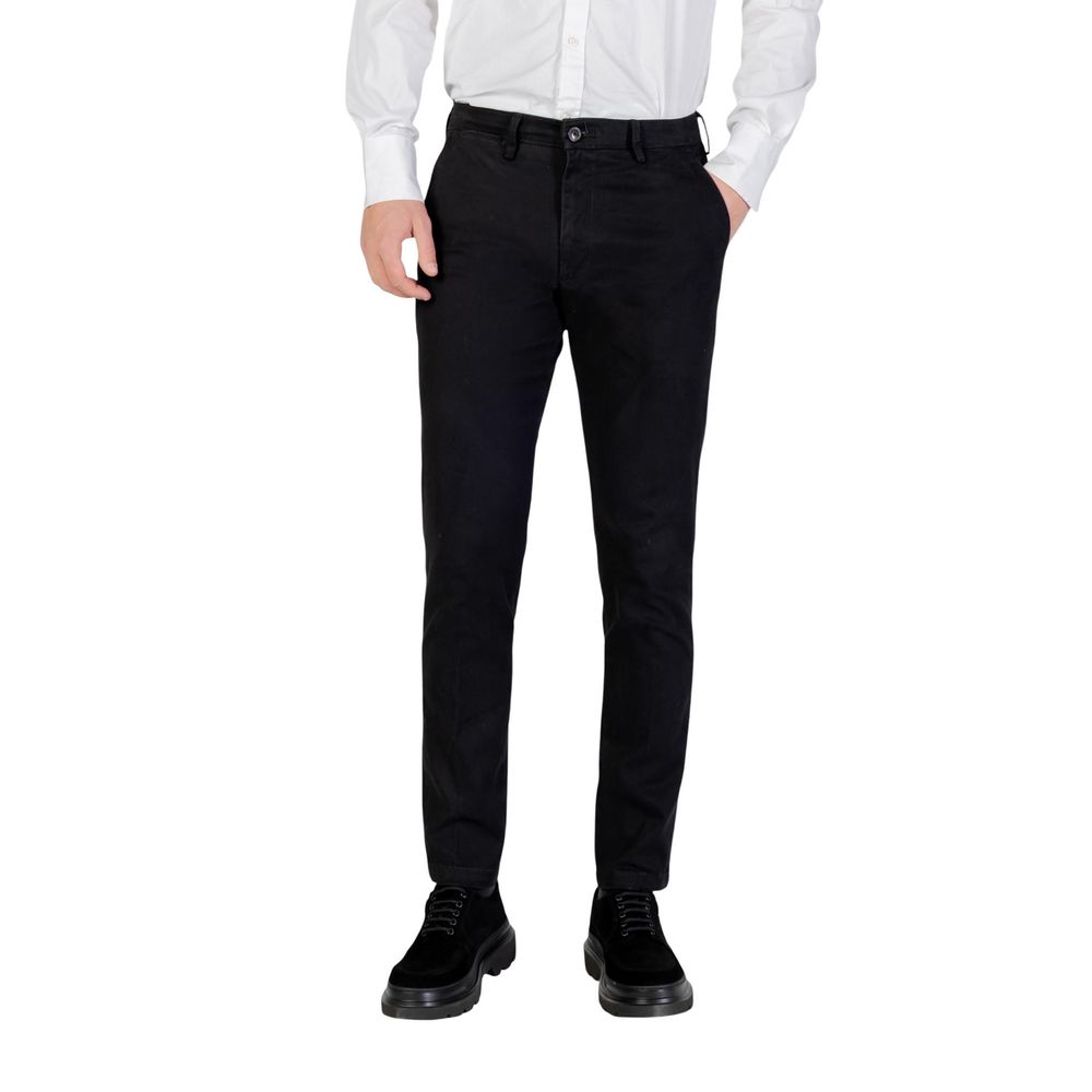 Black Cotton Skinny Pants