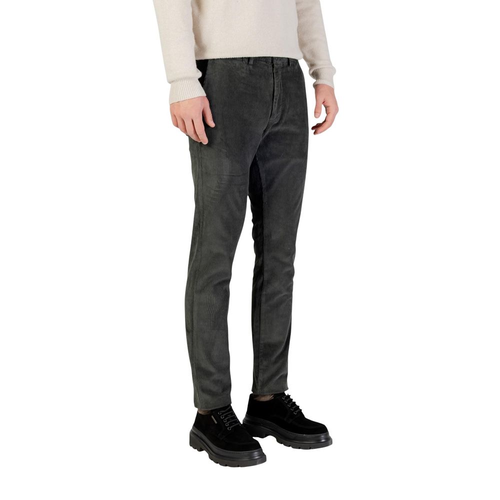 Green Cotton Casual Pants
