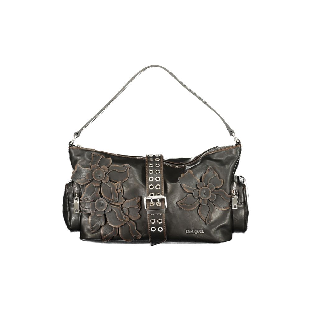 Marrone Polyurethane Women Handbag