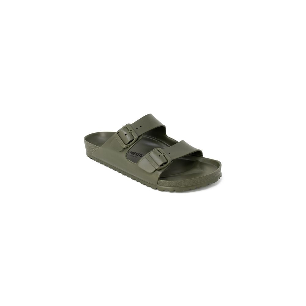 Green Plastic Flat Sandals