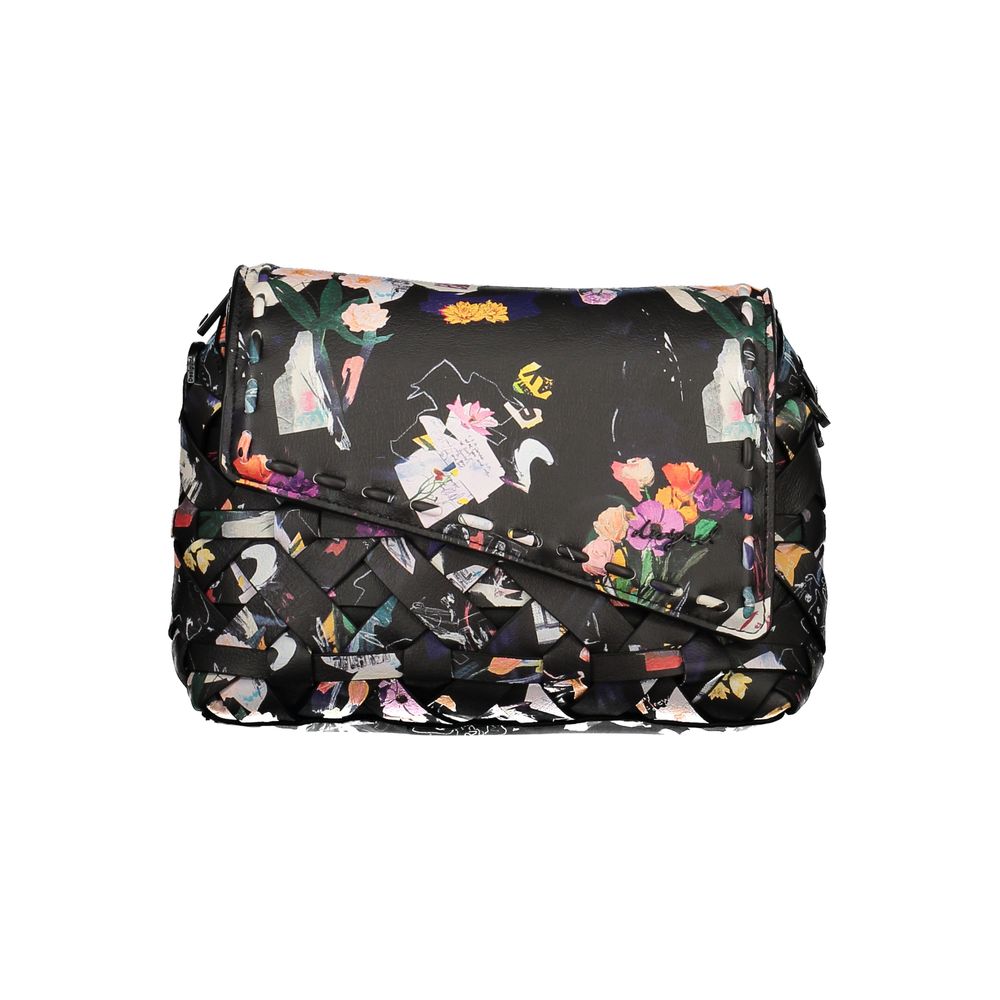 Black Polyurethane Women Handbag