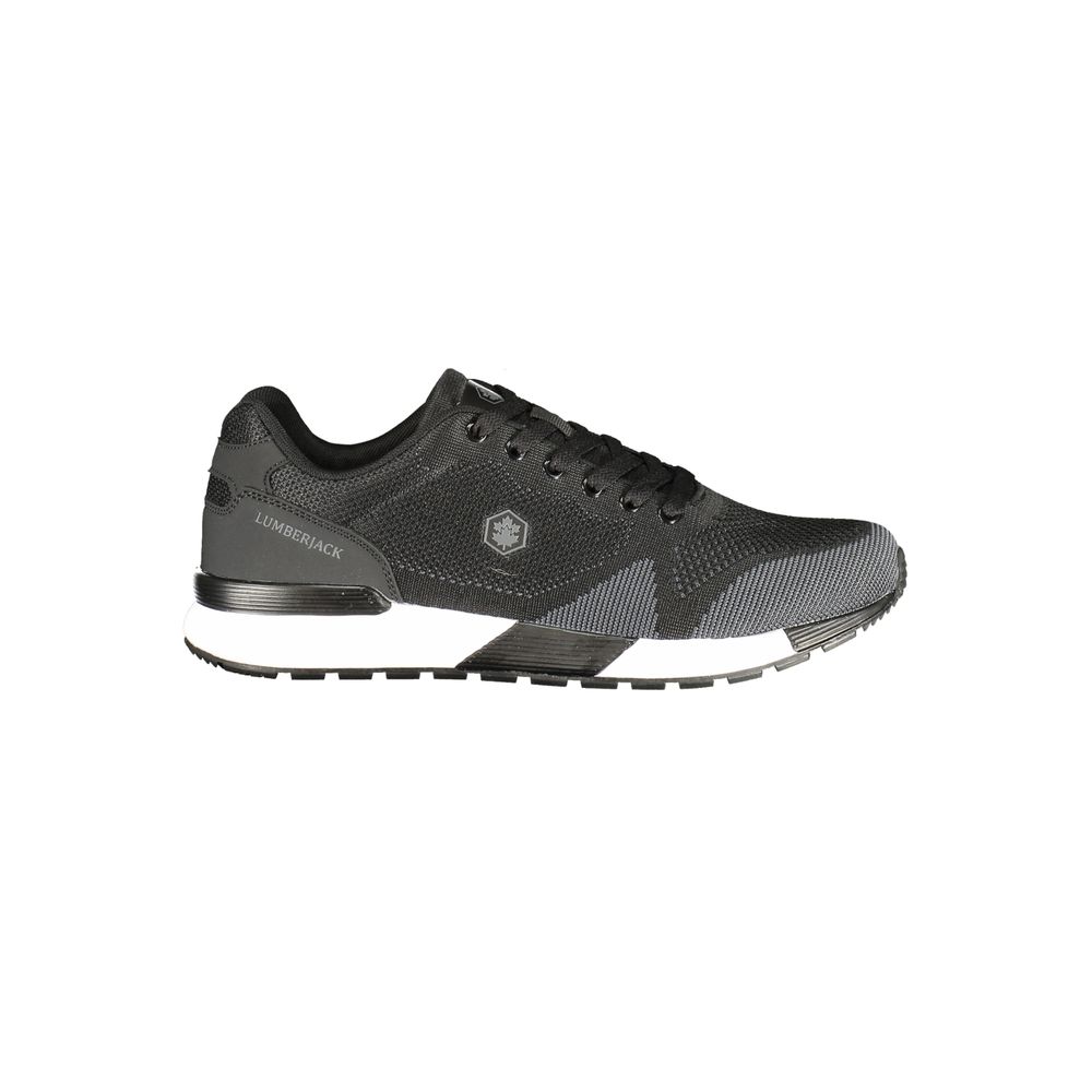 Black Polyester Men Sneaker