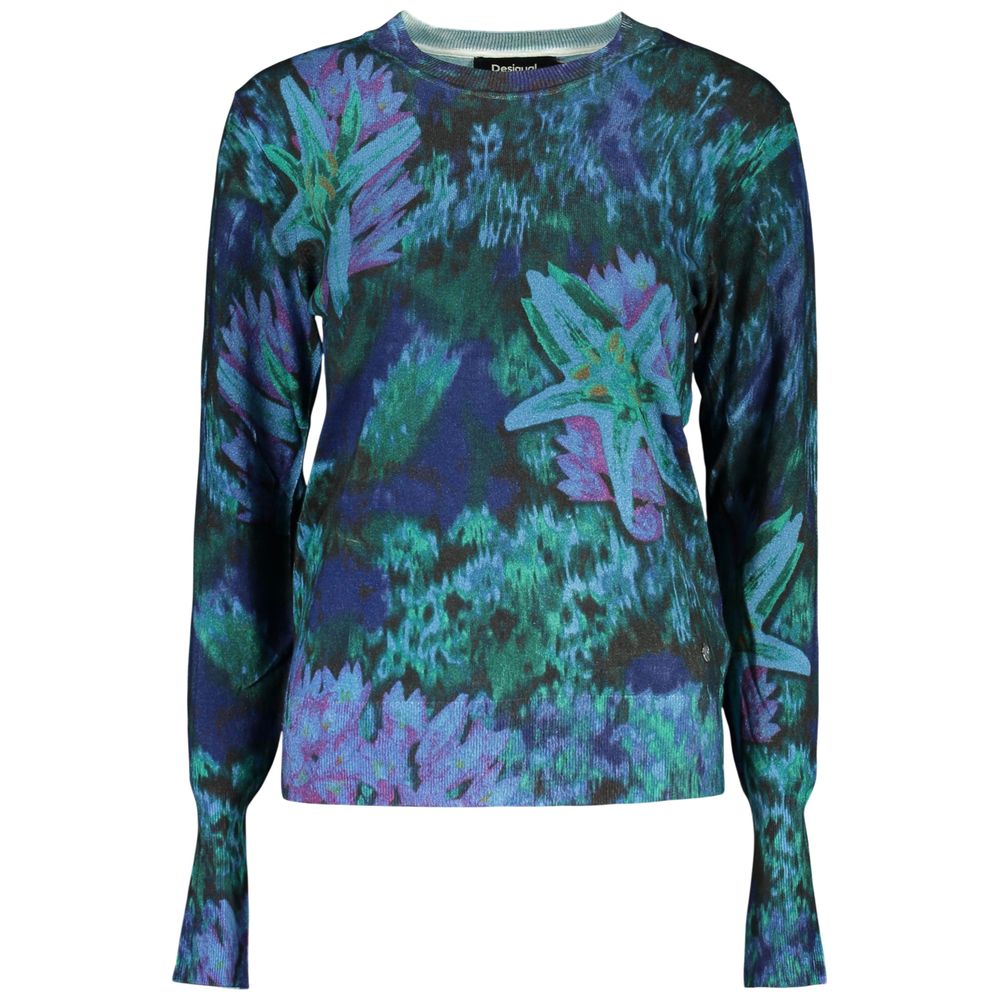 Blue Viscosa Women Sweater