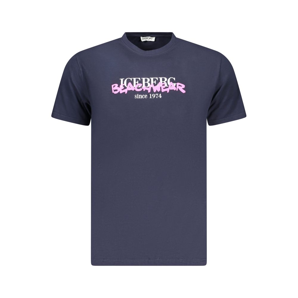 Neon Blue Cotton Mens T-Shirt