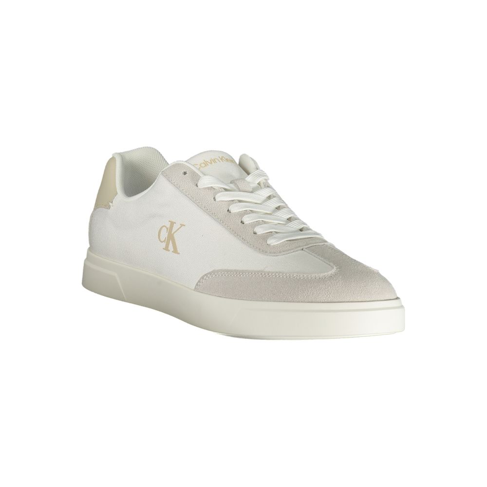 White Polyurethane Men Sneaker