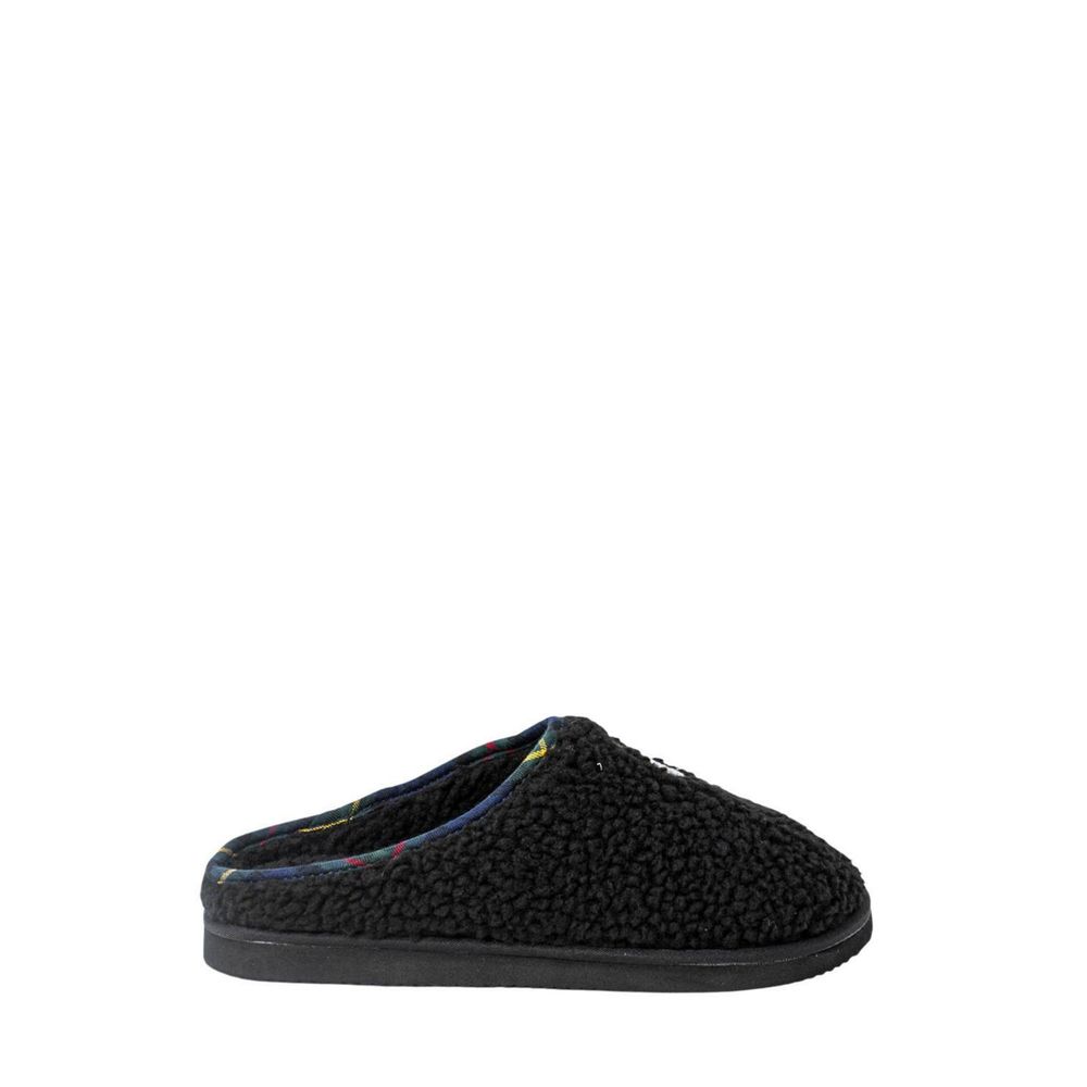 Black Cotton Slippers