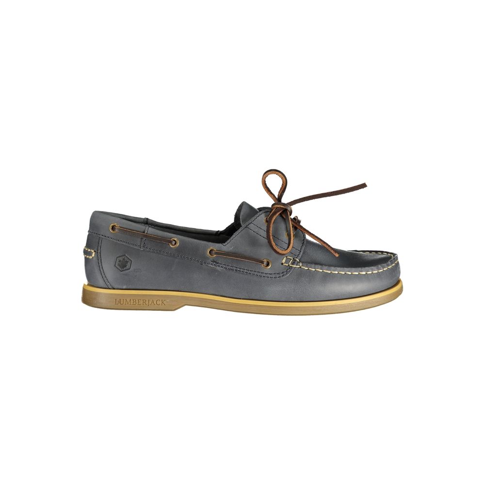 Blue Leather Men Classic Shoe