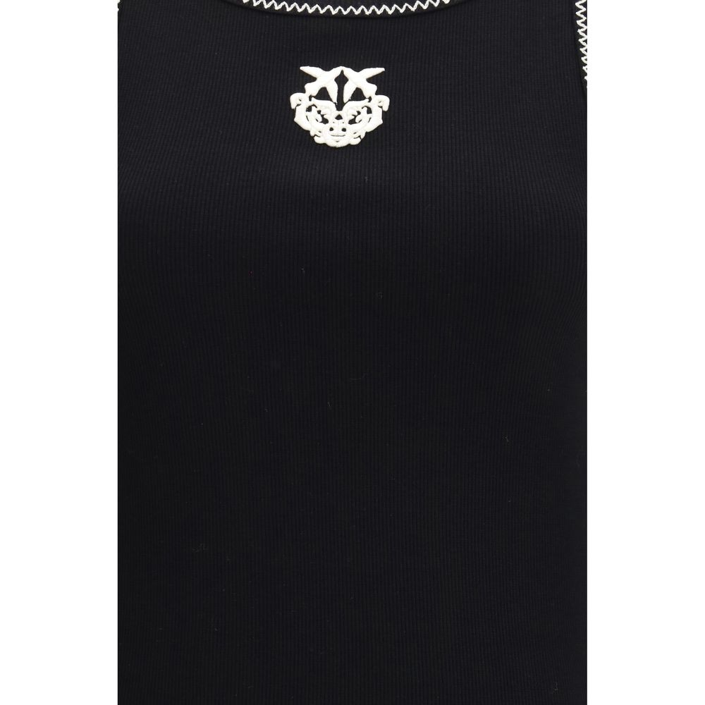 Black Cotton Sleeveles T-Shirt