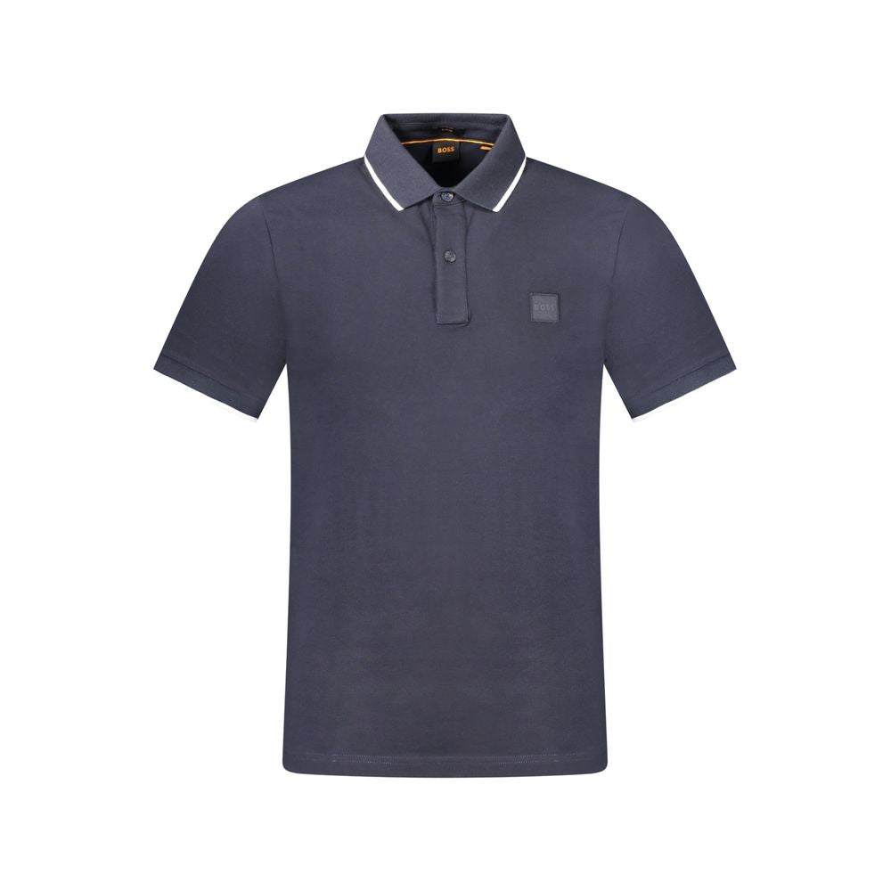 Blue Cotton Men's Polo-Shirt