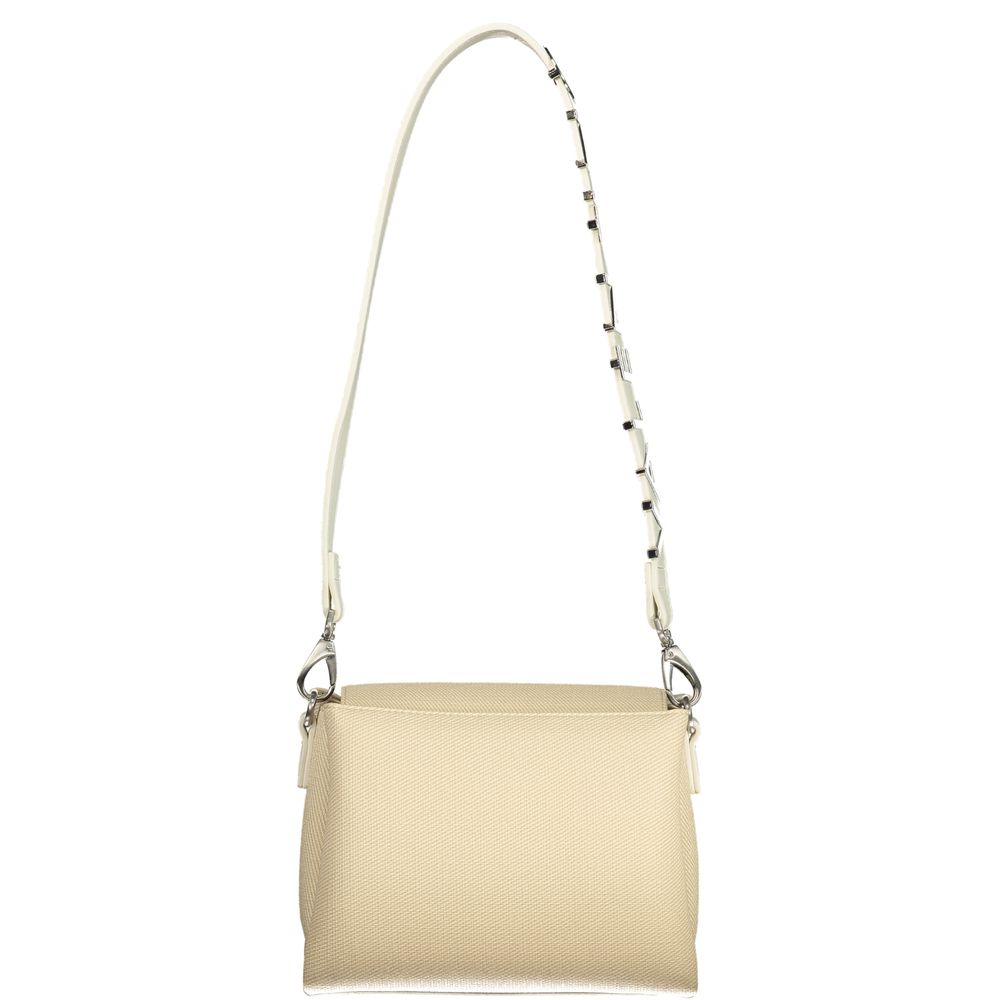 Beige Polyurethane Women Bag