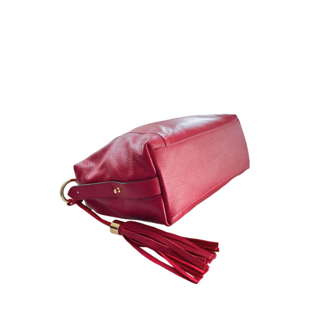 Red Leather Women Handbag