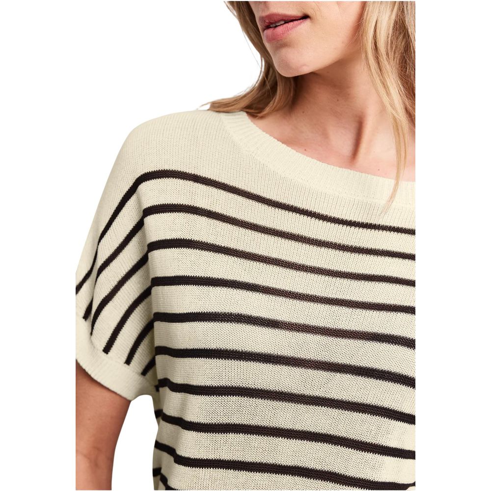 Beige Viscose Sleeveles Sweater