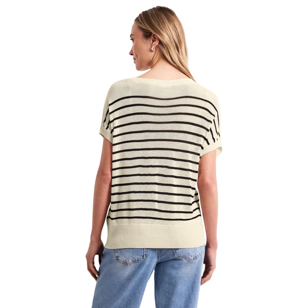 Beige Viscose Sleeveles Sweater