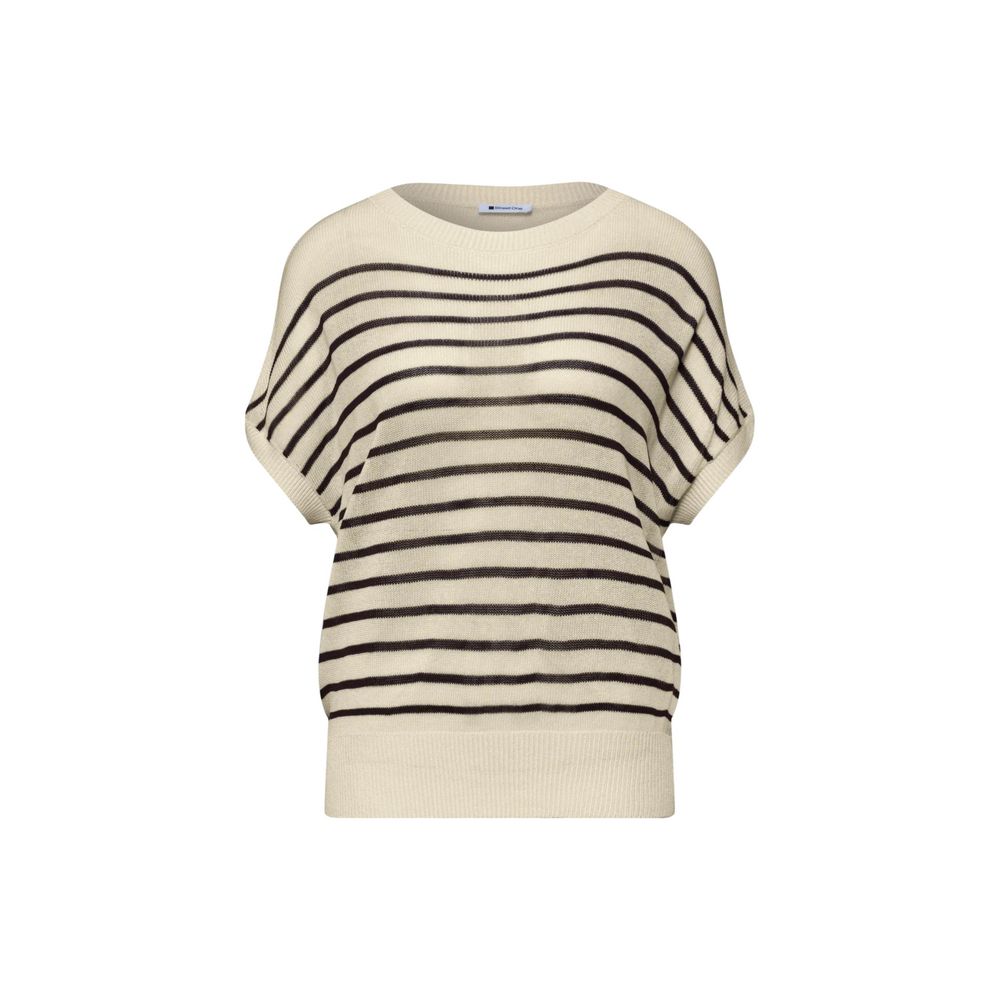 Beige Viscose Sleeveles Sweater